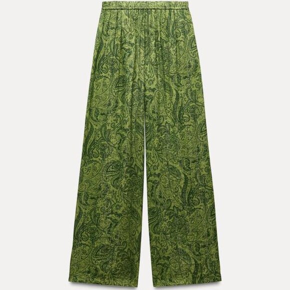 Zara METALLIC THREAD PRINTED PANTS - Picture 4 of 6